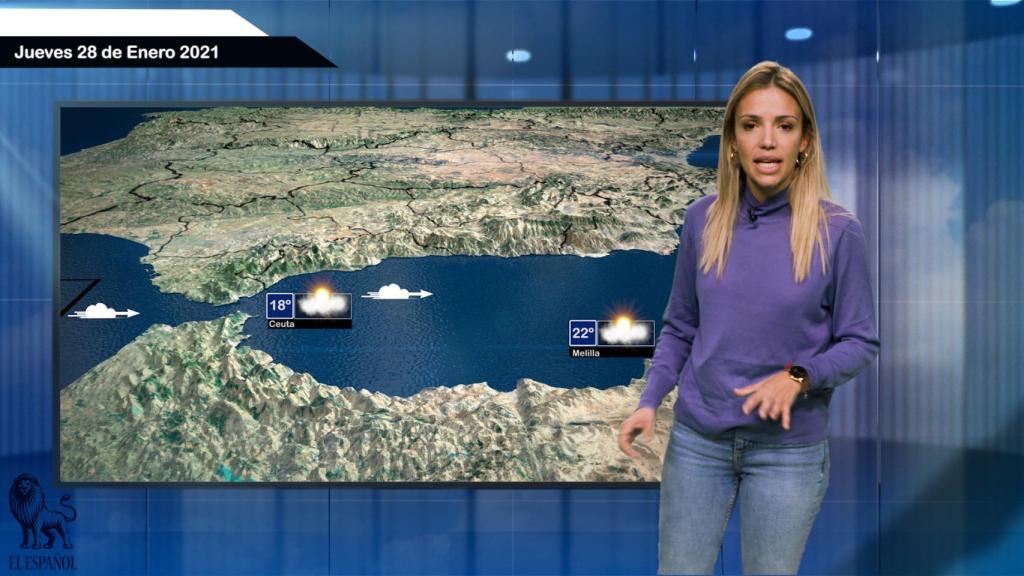 El tiempo  para el jueves 28 de enero.