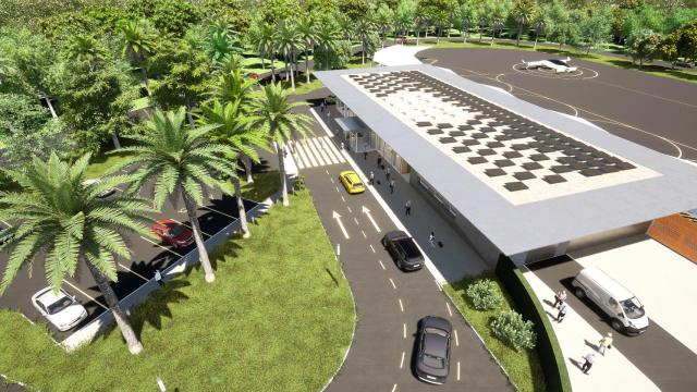 Diseño de lo que será uno de los vertipuertos que desarrollen Ferrovial y Lilium.