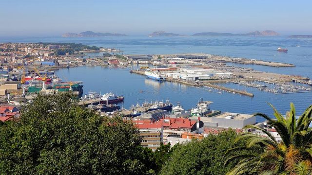 Vista aérea el Puerto de Vigo.