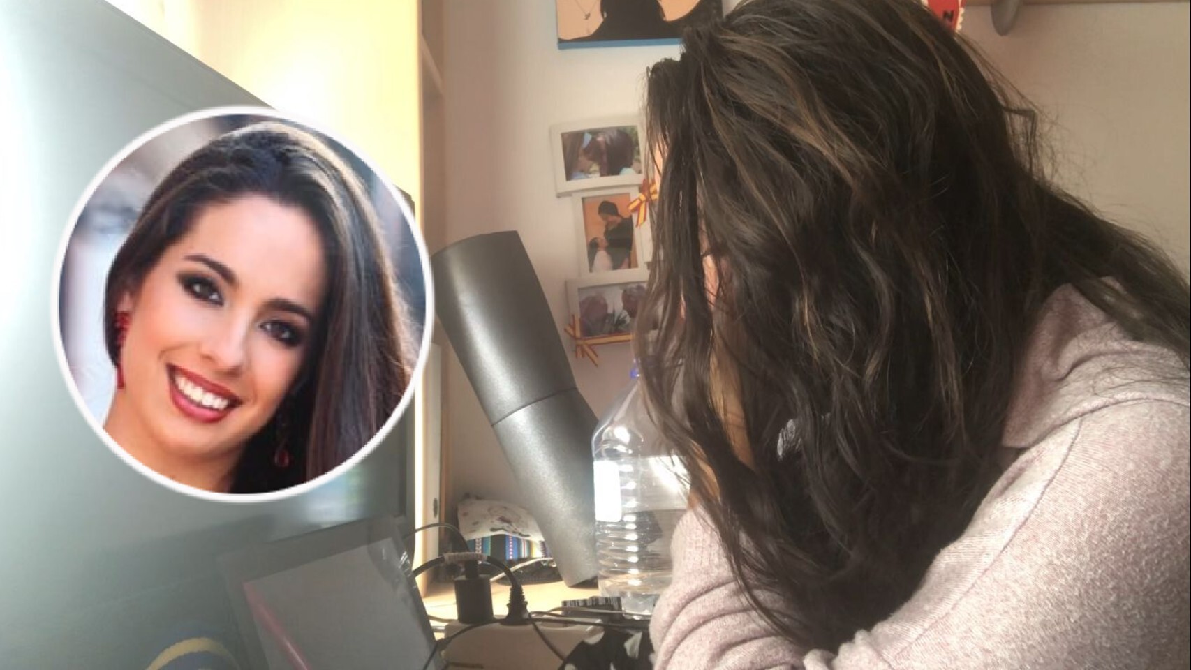 Miriam González, la teleoperadora despedida por dar positivo en Covid, confinada en su cuarto.