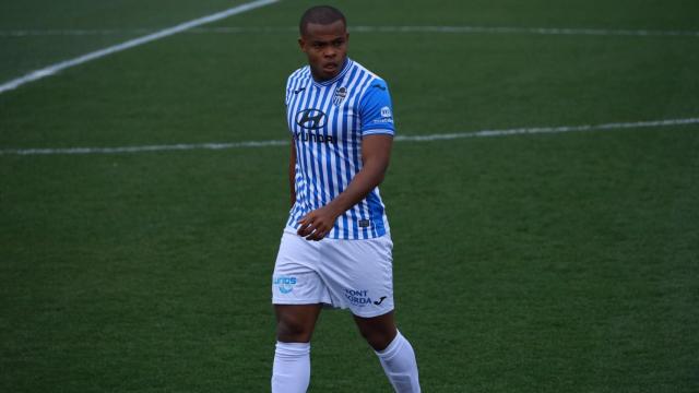 Tanque, jugador del Atlético Baleares, en el partido ante el Atleti B