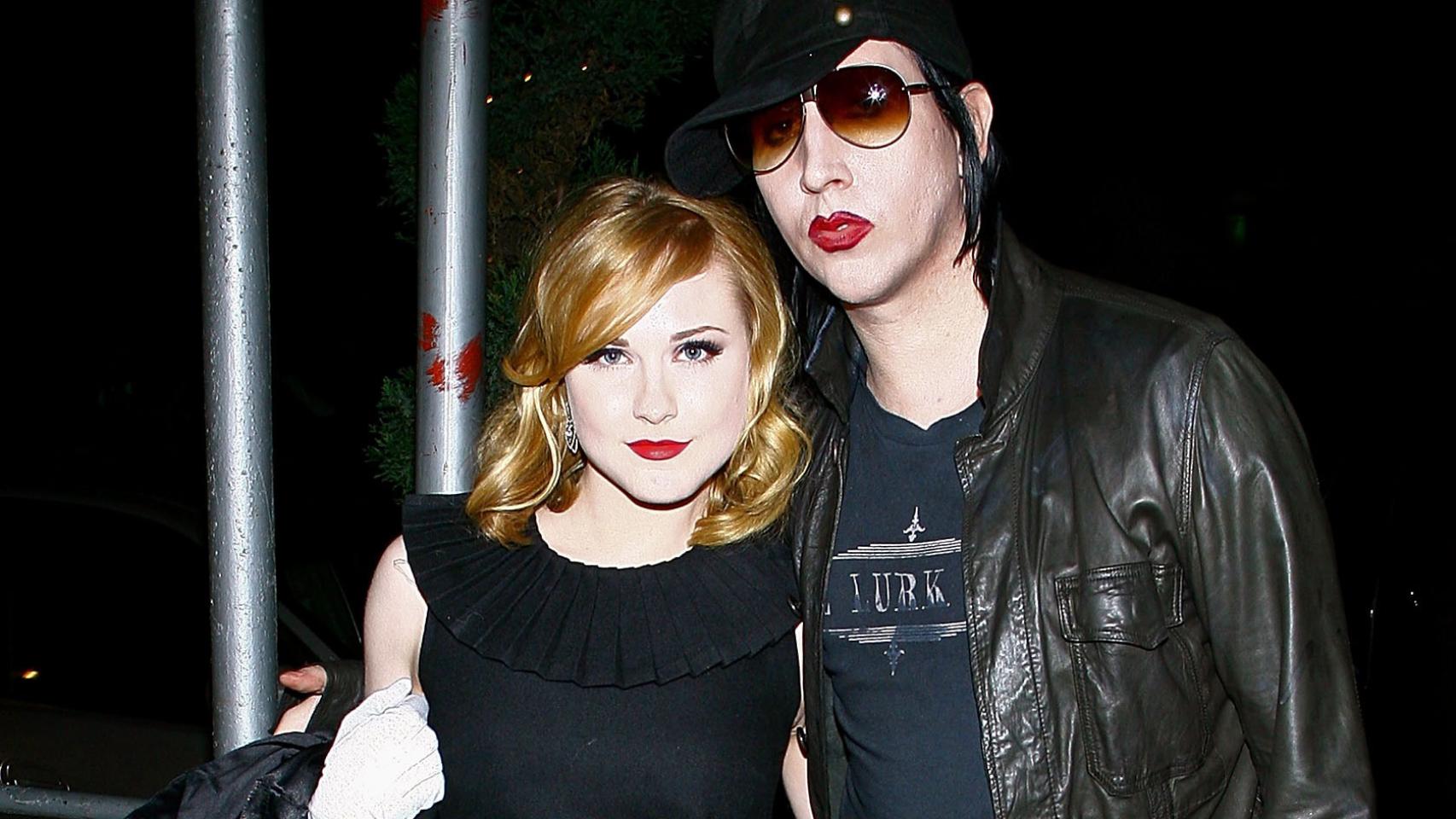 Wood y Manson cuando fueron pareja en la adolescencia de ella.