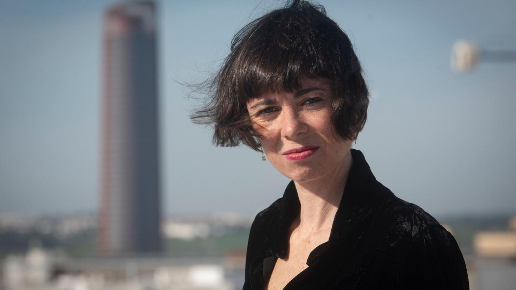 Rocío Caparros, en la azotea de la Escuela de Arte de Sevilla.
