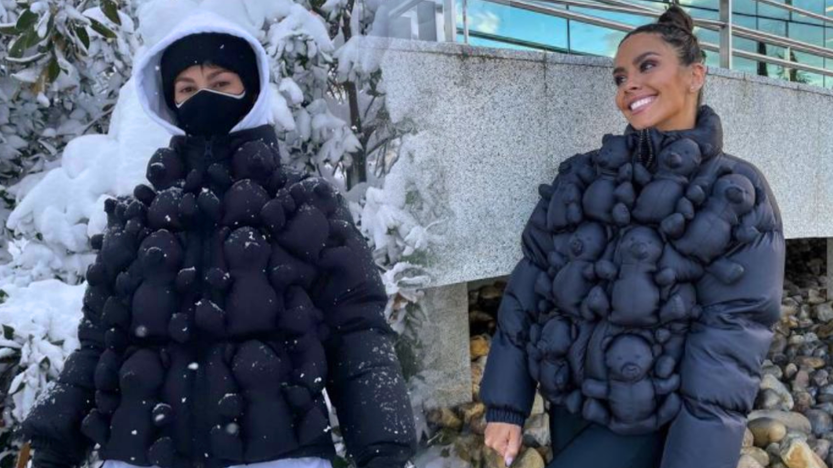 Úrsula Corberó y Cristina Pedroche, vestidas con el plumífero de Benetton.