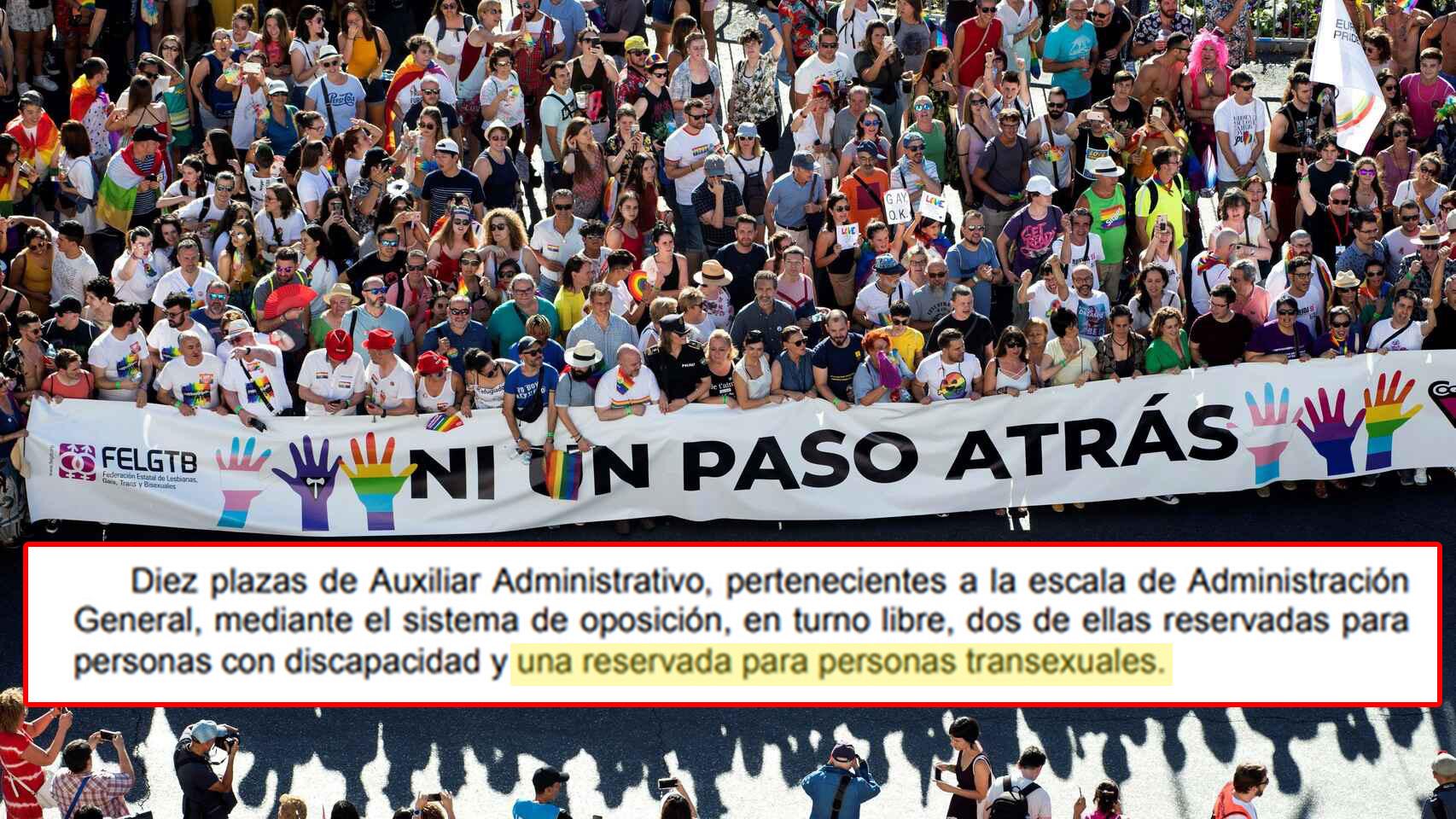 El texto publicado en el BOE que contempla la reserva de plaza para personas transexuales.