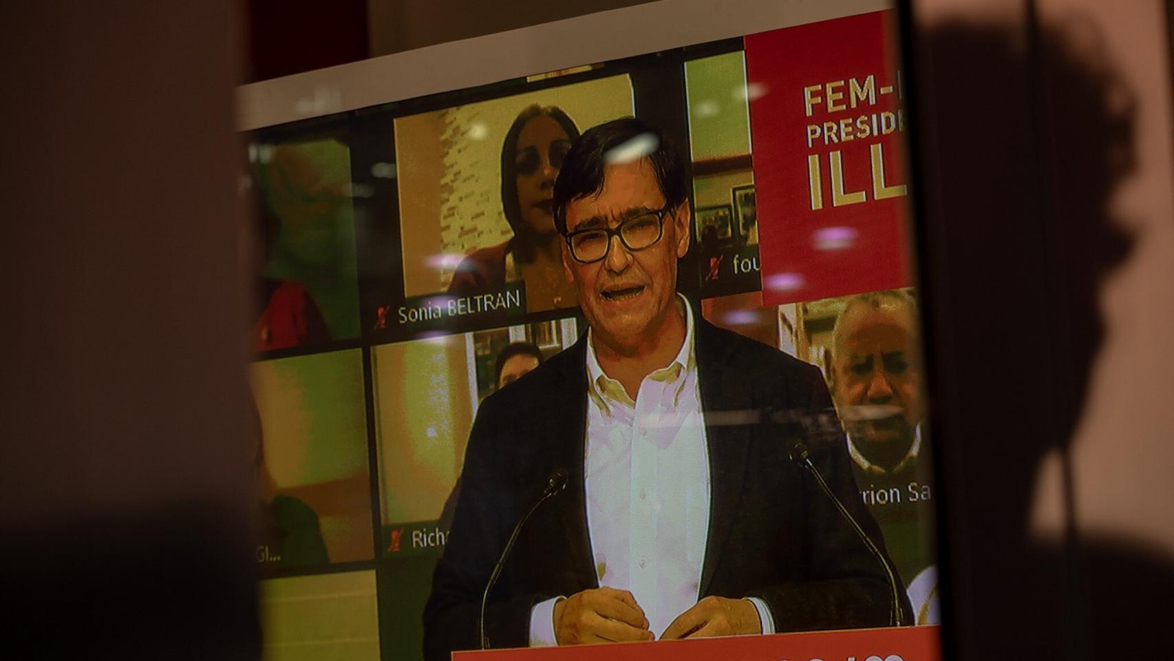 Un discurso de Salvador Illa, en Cataluña.