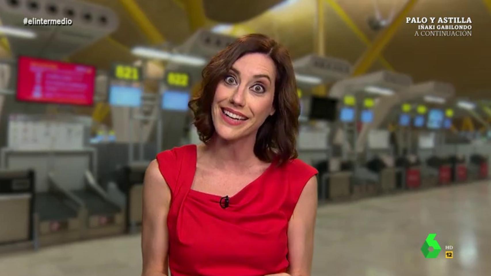 Cristina Gallego imita a Isabel Díaz Ayuso en 'El Intermedio'.