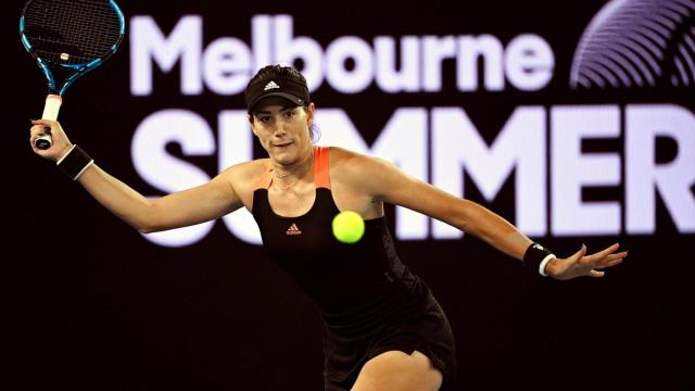 Muguruza, durante el partido ante Kenin en Melbourne.