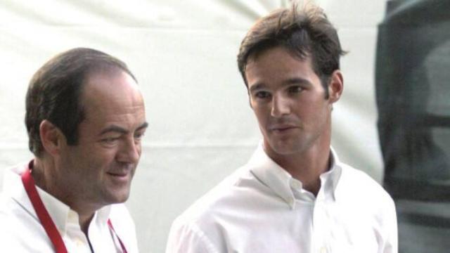 Bono padre e hijo en uno de los concursos celebrado en la hípica de la familia en Toledo