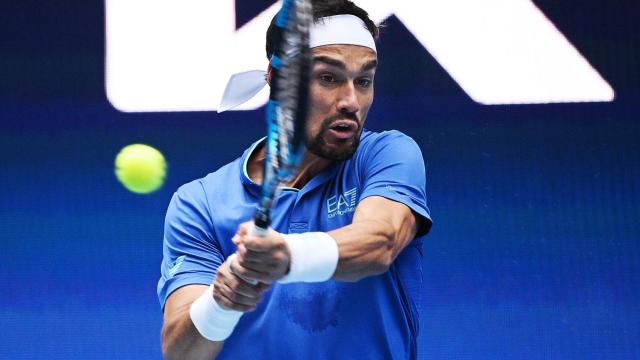 Fognini, durante el partido ante Carreño.