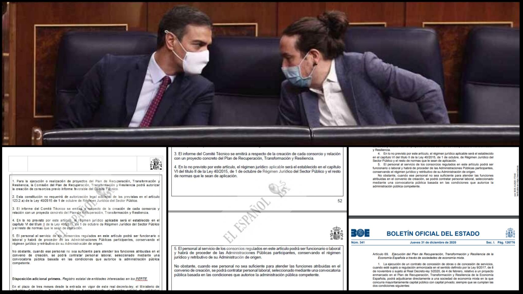 Pedro Sánchez y Pablo Iglesias, en el Congreso.