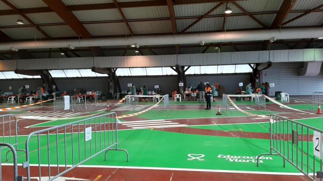 Cribado en el recinto ferial de Amio, en Santiago.