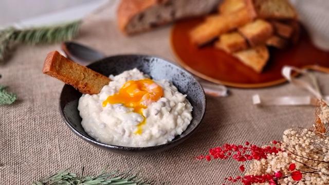 Timbal de jamón y huevo