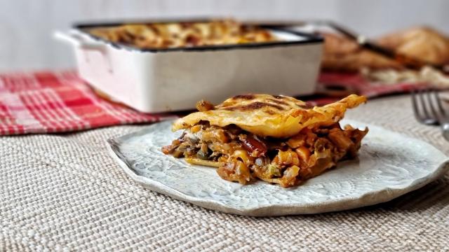 Lasaña vegetariana de aprovechamiento