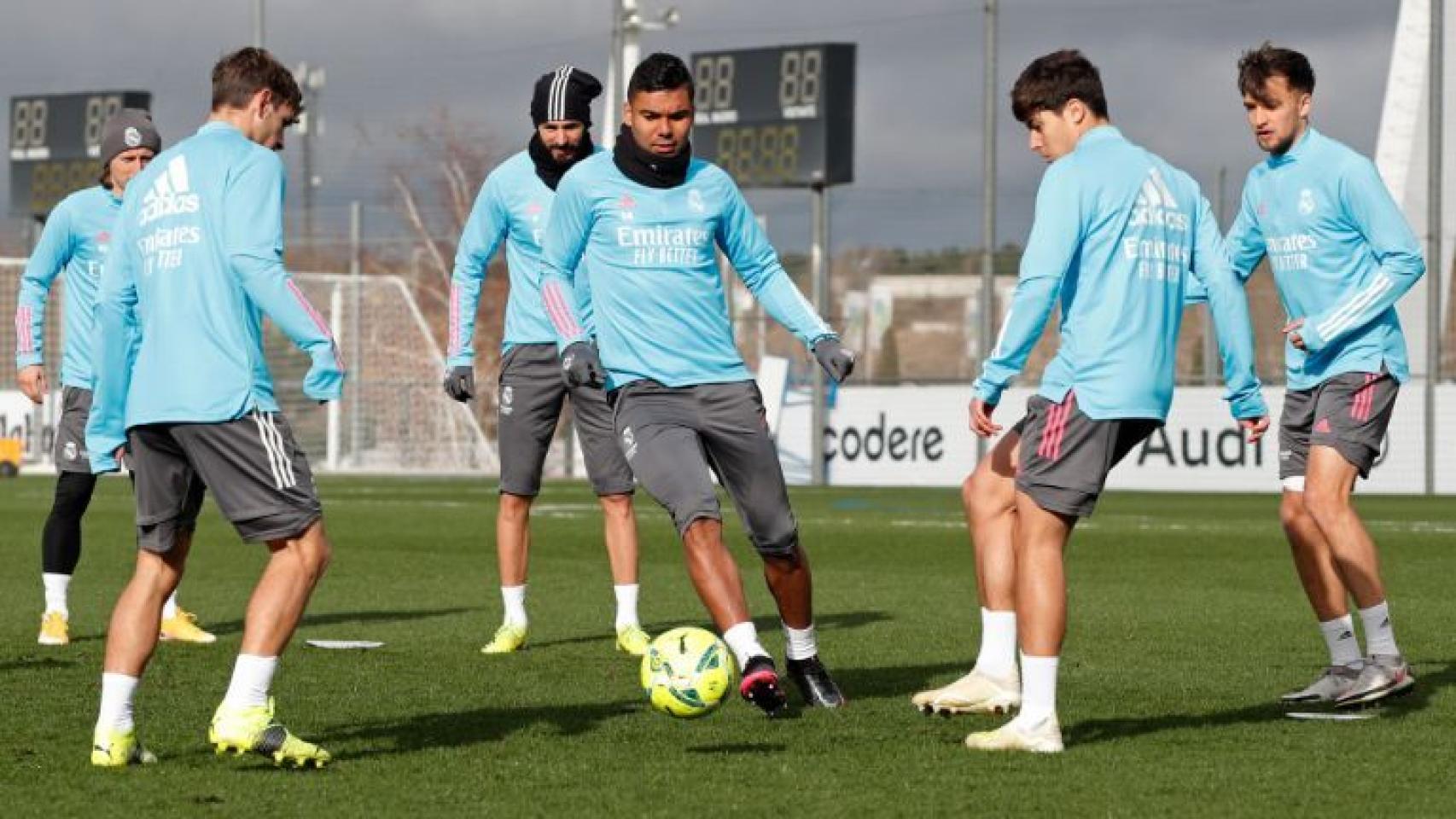 Casemiro, en el último entrenamiento del Real Madrid