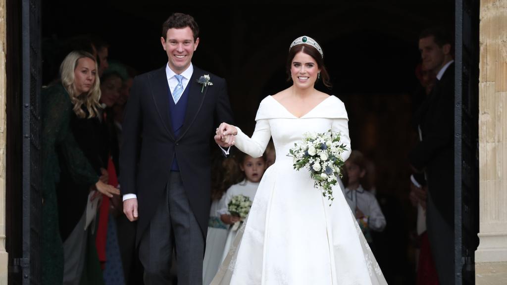 La princesa Eugenia de York y Jack Brooksbank el día de su boda.