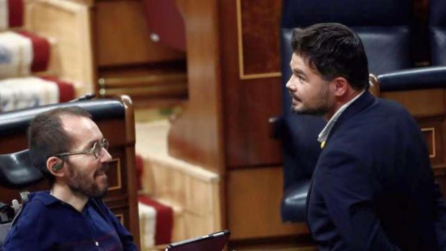 Pablo Echenique (Unidas Podemos) y Gabriel Rufián (ERC) en una imagen de archivo.