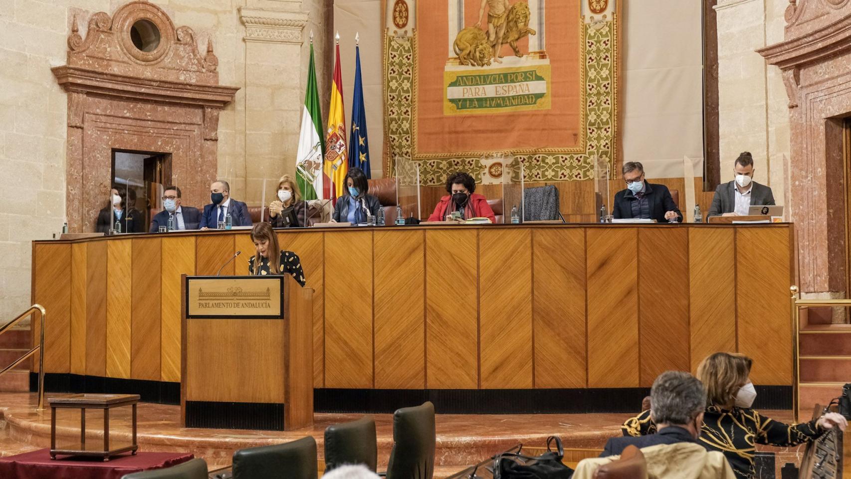 El Parlamento andaluz en la sesión plenaria de este miércoles.