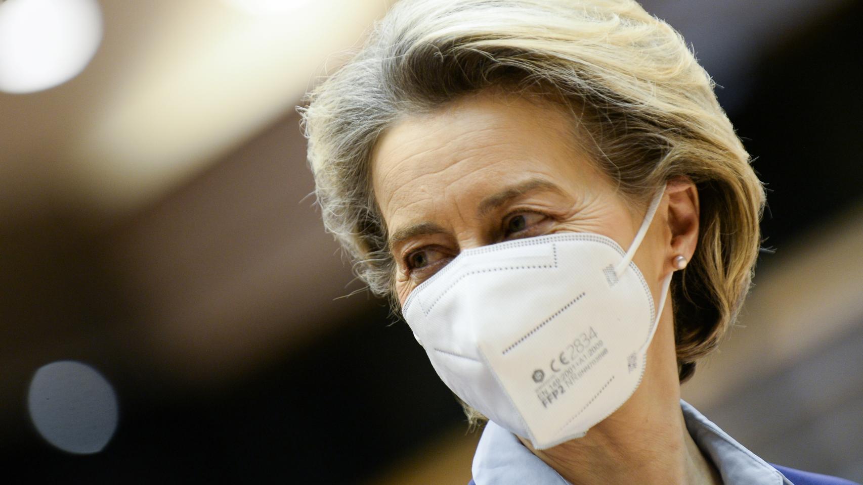La presidenta Ursula von der Leyen, durante su comparecencia en la Eurocámara este miércoles