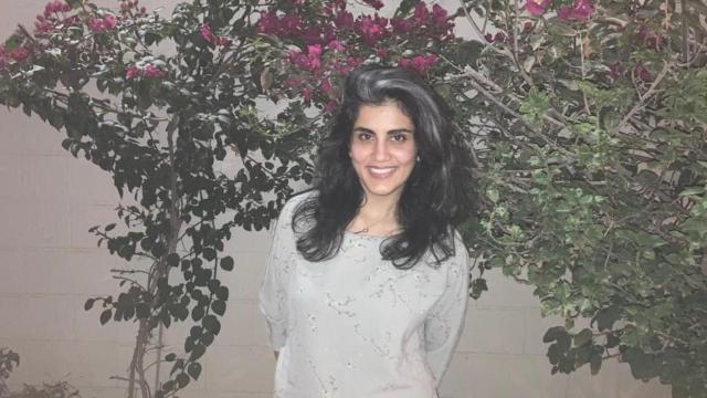Loujain al Hathloul, tras ser liberada.