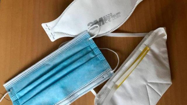 Tres tipos de mascarillas.