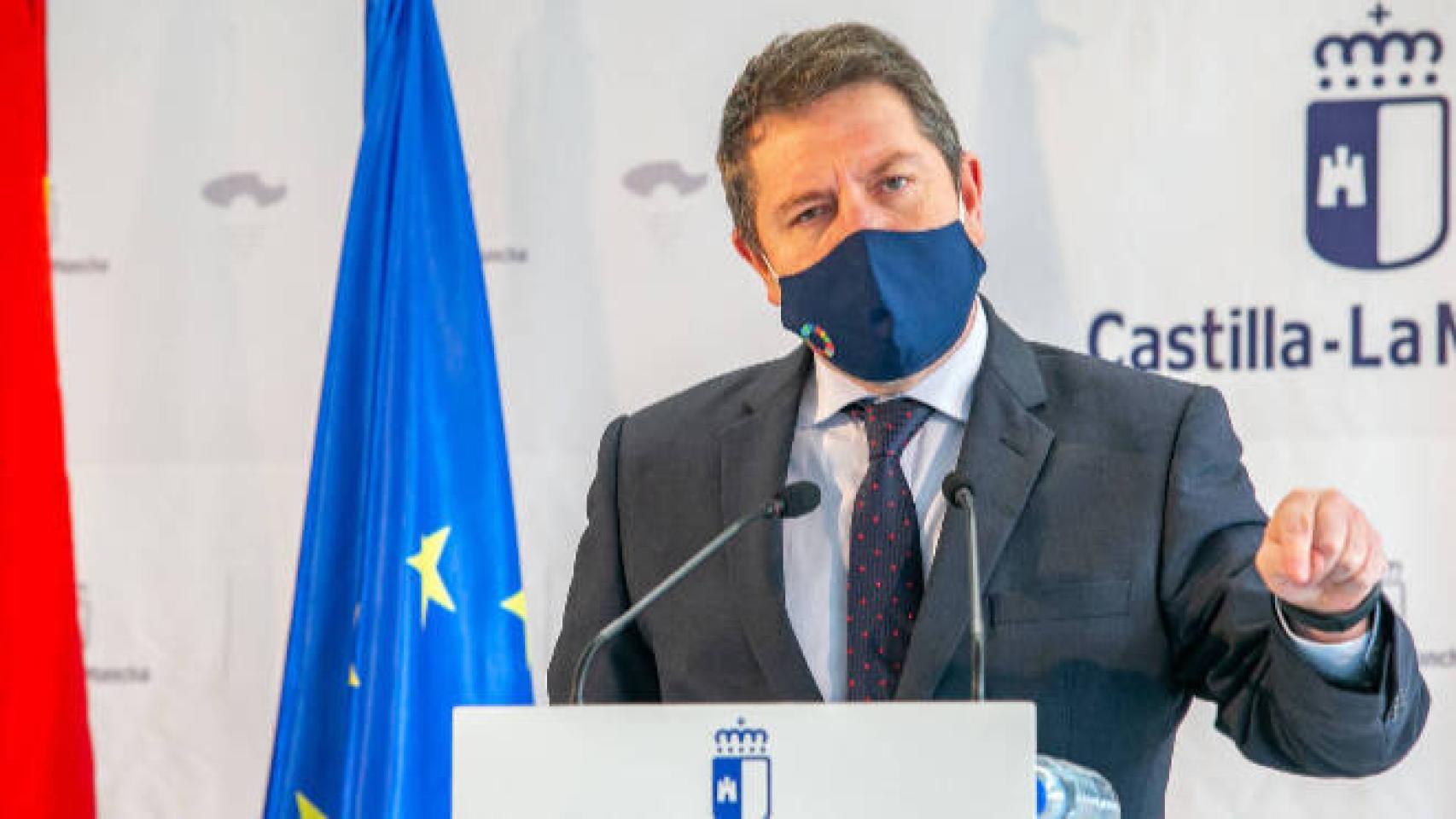 Emiliano García-Page, presidente de Castilla-La Mancha, en una imagen de este viernes en Guadalajara