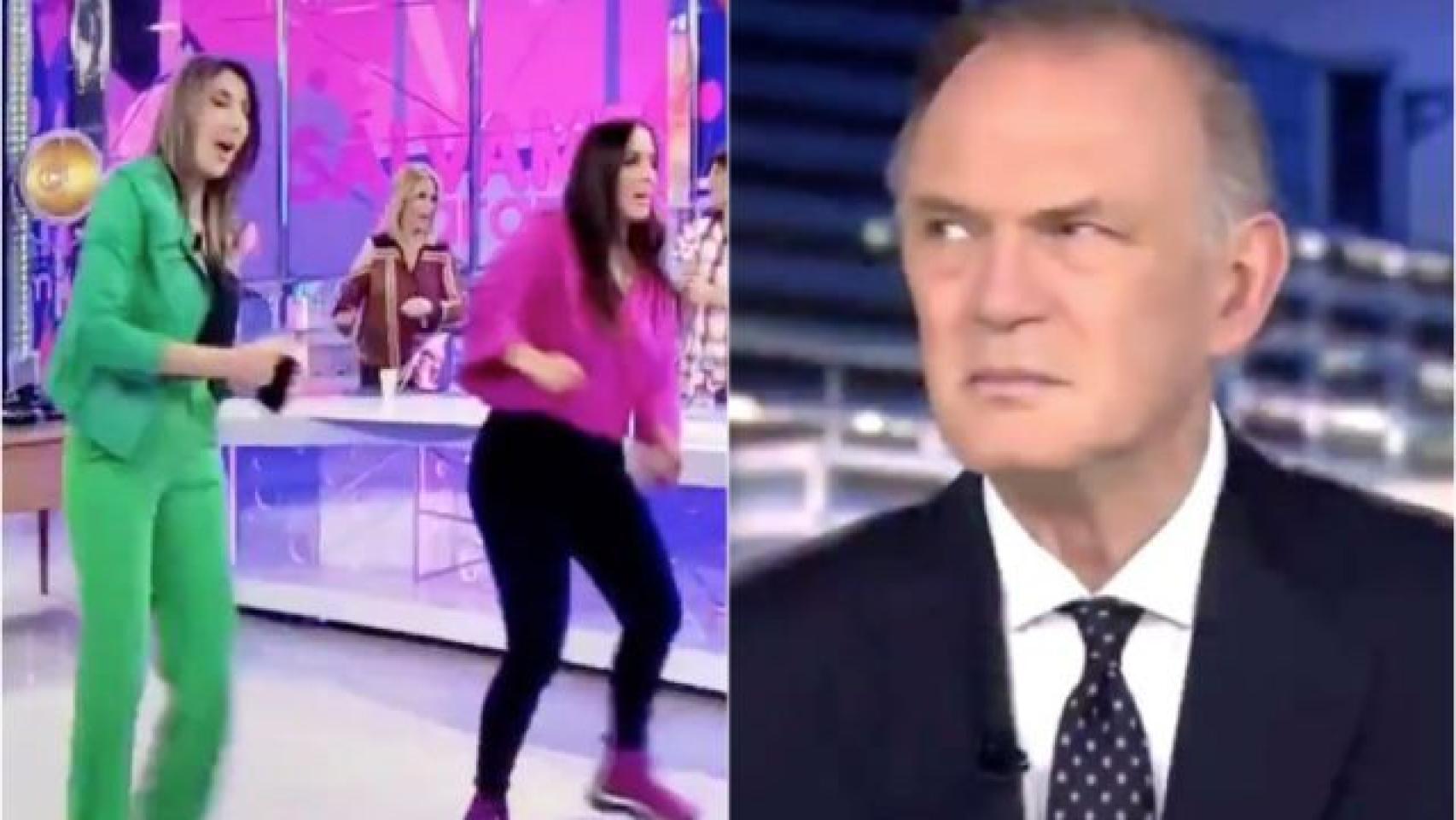 La cara de Pedro Piqueras viendo cómo le daban pasado desde 'Sálvame'.