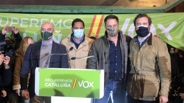 Jorge Buxadé, Ignacio Garriga, Santiago Abascal e Iván Espinosa de los Monteros