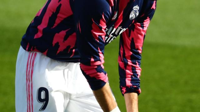 Karim Benzema, en un calentamiento