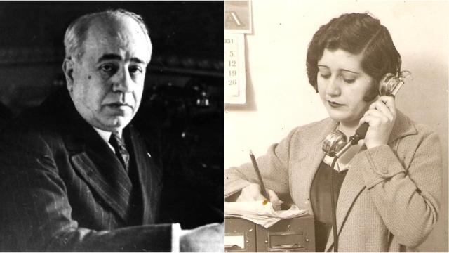 Azaña y su amiga y casi alumna la periodista Josefina Carabias.