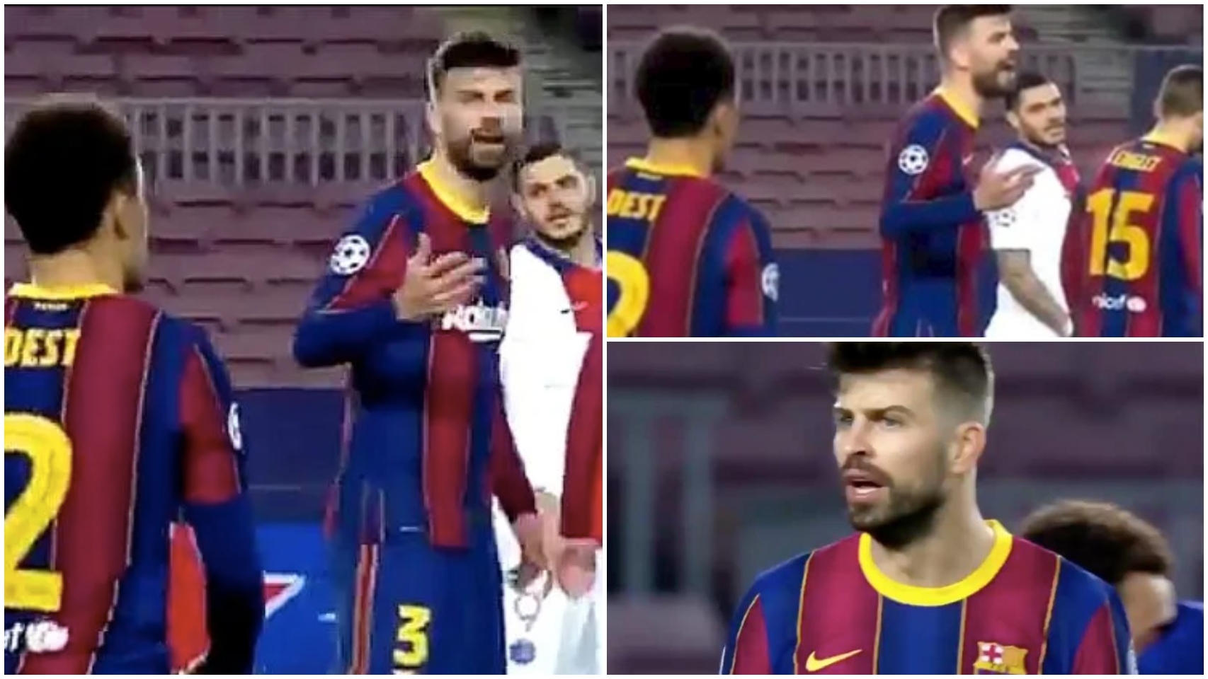 La bronca entre Piqué y Griezmann