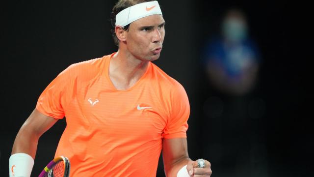 Nadal, durante el partido ante Tsitsipas.