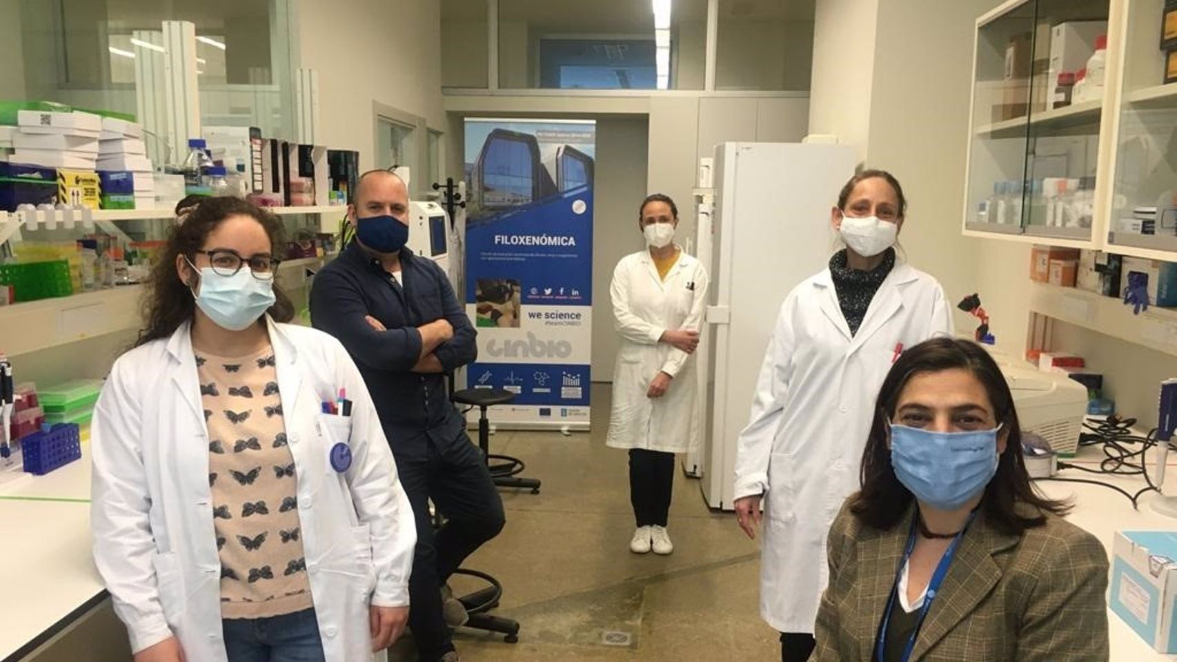 Integrantes del equipo Epicovigal de la Universidad de Vigo, en el Cinbio