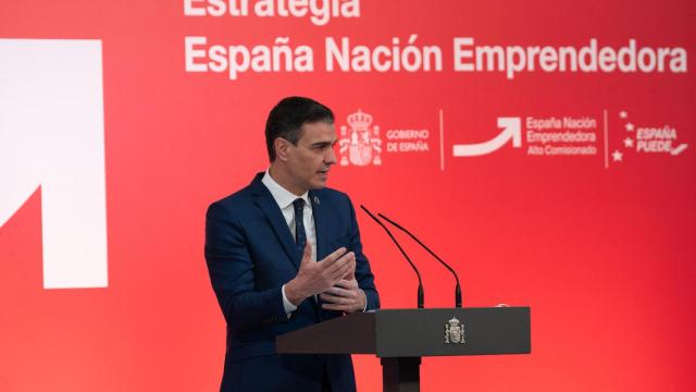 Pedro Sánchez, presidente del Gobierno, durante la presentación de la Estrategia España Nación Emprendedora.
