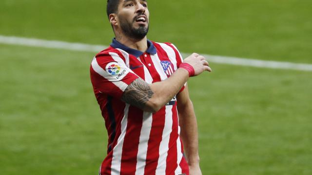 Luis Suárez se lamente por una ocasión fallada