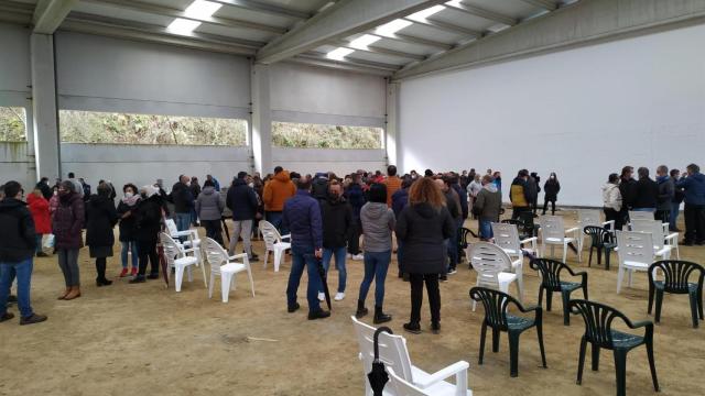 Asamblea de trabajadores de Siemens Gamesa en As Somozas.