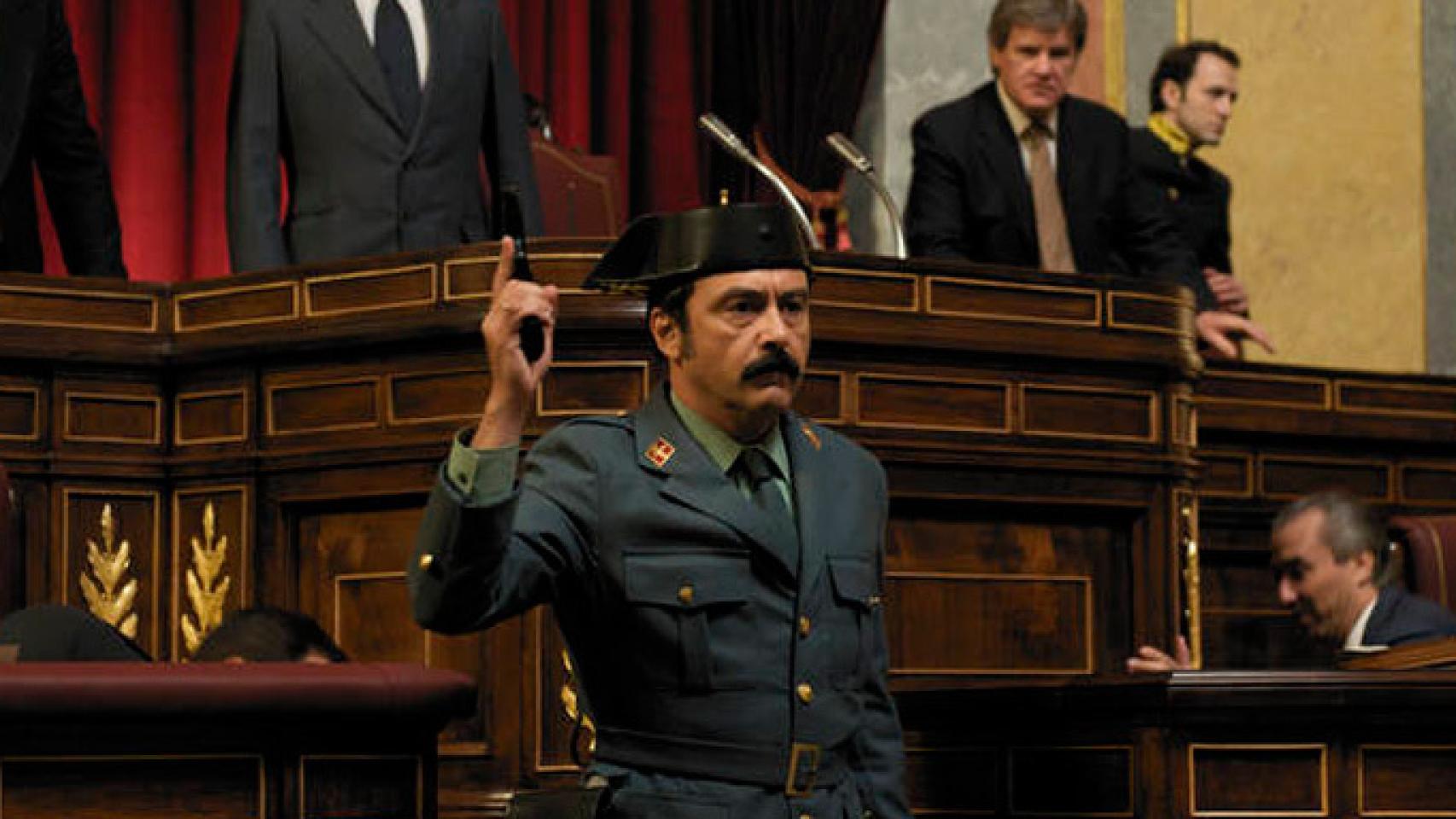 El actor Paco Tous como Antonio Tejero.