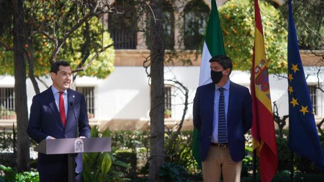 Juanma Moreno y Juan Marín tras el Consejo de Gobierno