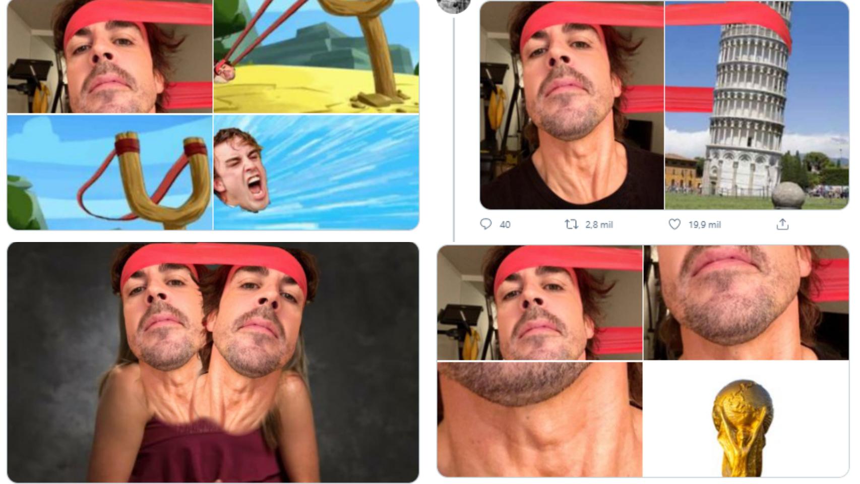 Los memes de Fernando Alonso con su imagen entrenando el cuello