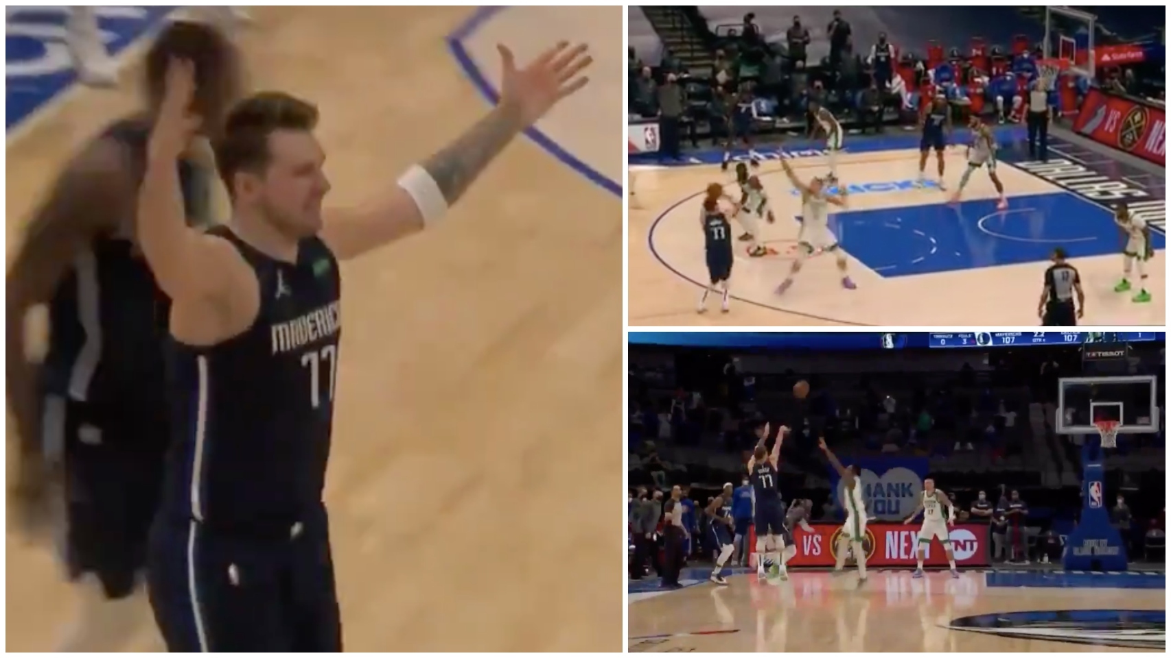 Doncic  y su doble locura para ganar en los últimos 15 segundos