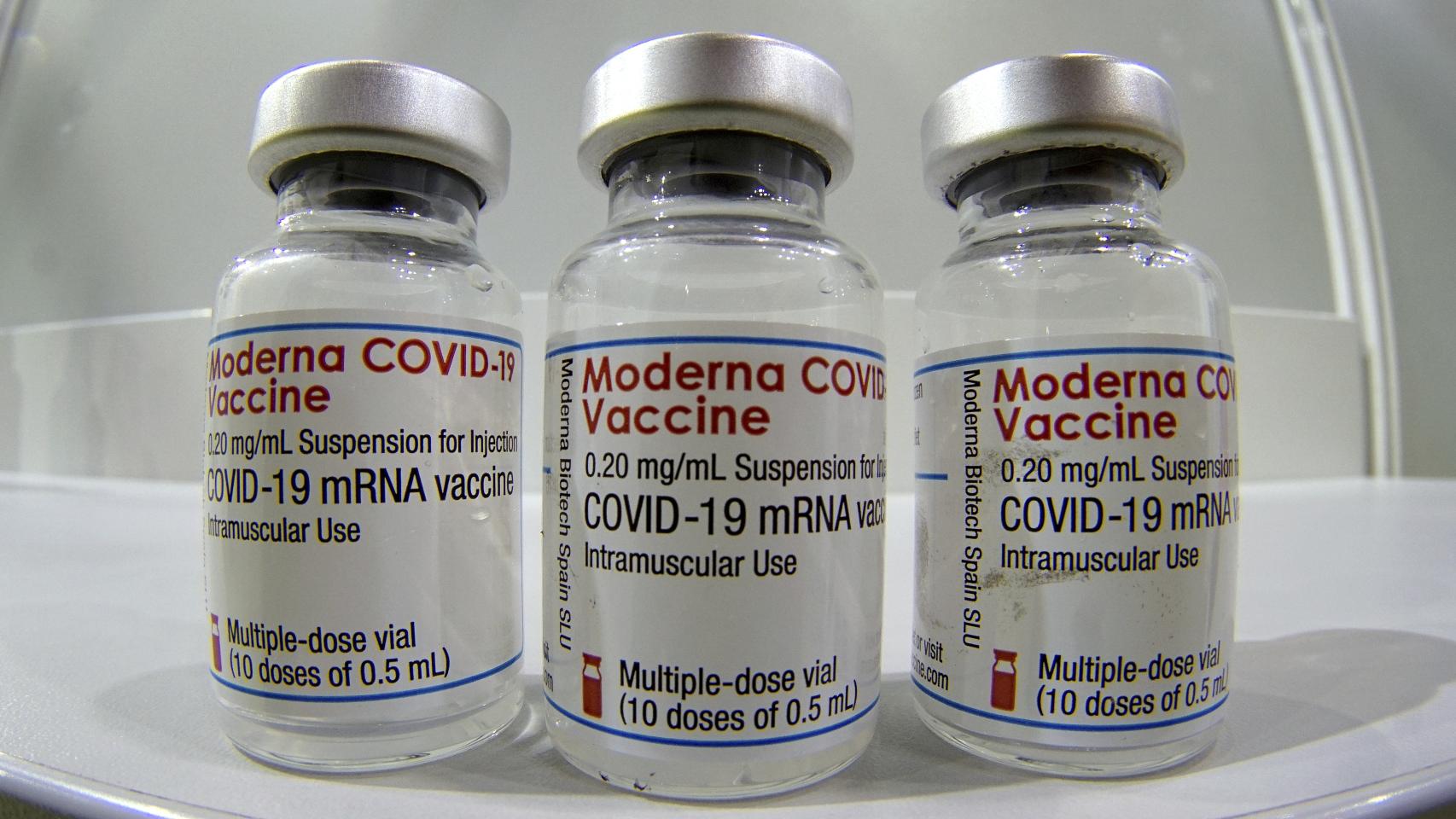 Viales de la vacuna contra la Covid de Moderna.