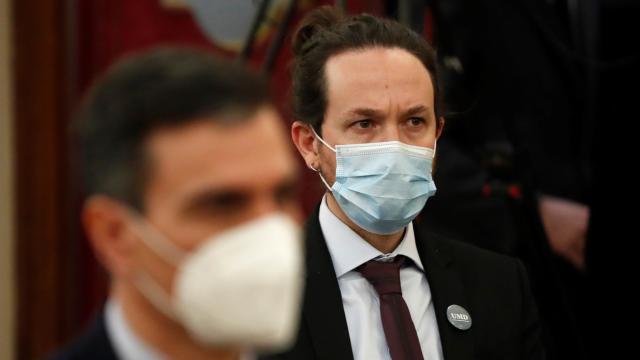 Pedro Sánchez, presidente del Gobierno, y Pablo Iglesias, vicepresidente segundo, en el Congreso.