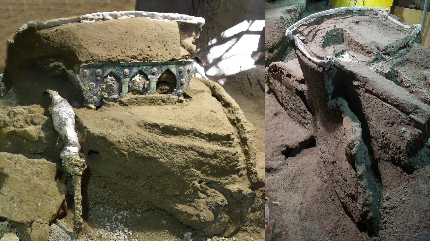 El excepcional carro hallado en Pompeya.