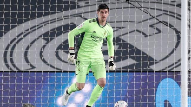 Courtois, durante un partido del Real Madrid en el Di Stéfano