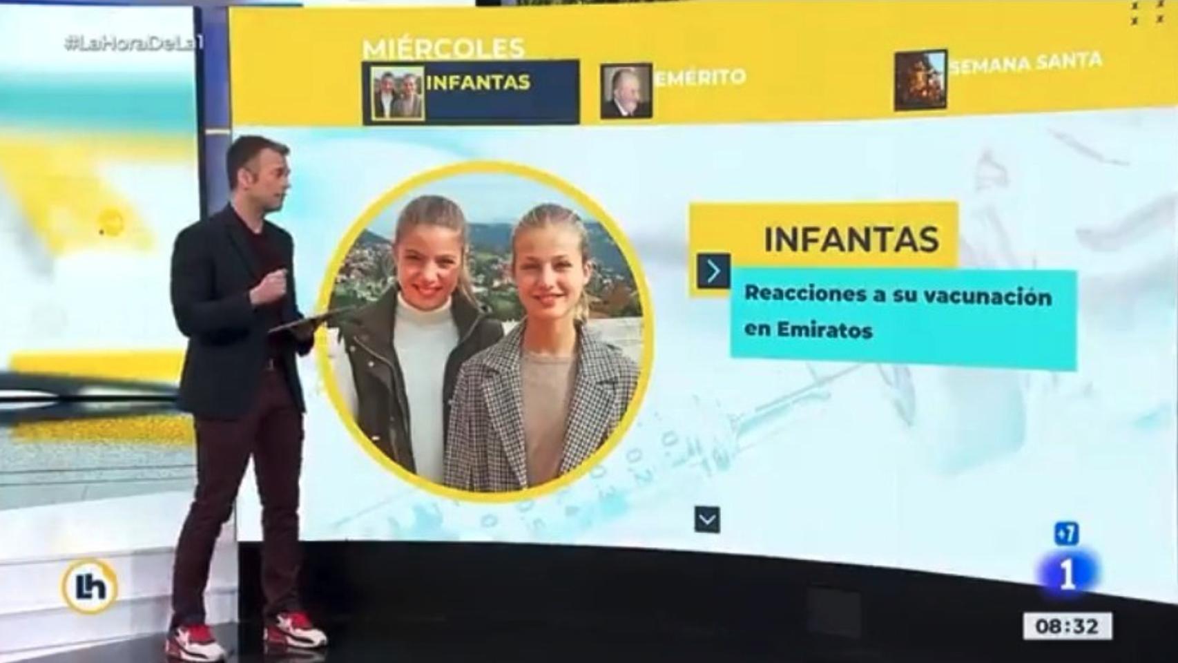 'La hora de La 1' mete la pata otra vez y muestra a las infantas Leonor y Sofía como vacunadas