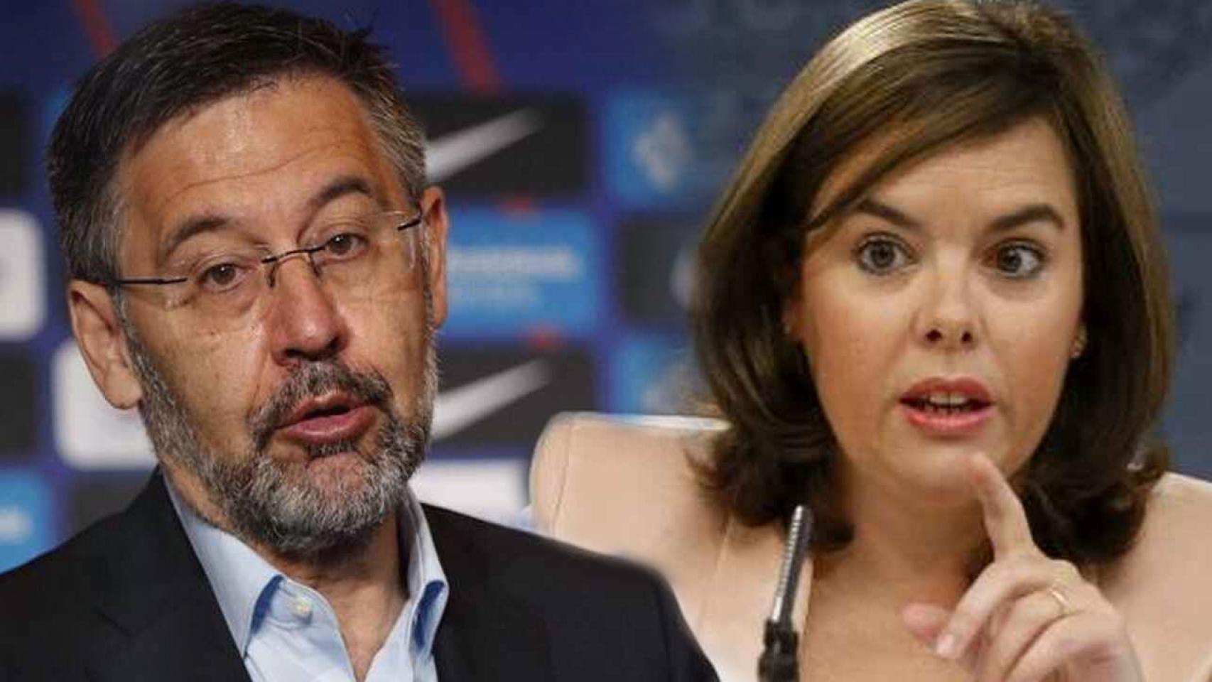 Josep María Bartomeu y Soraya Sáenz de Santamaría, en un fotomontaje