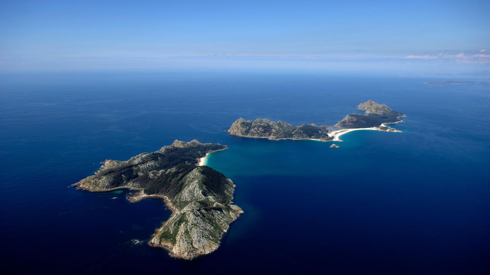 Vista aérea de las Islas Cíes.