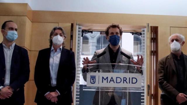 Los ediles José Manuel Calvo, Marta Higueras, Felipe Llamas y  Luis Cueto.