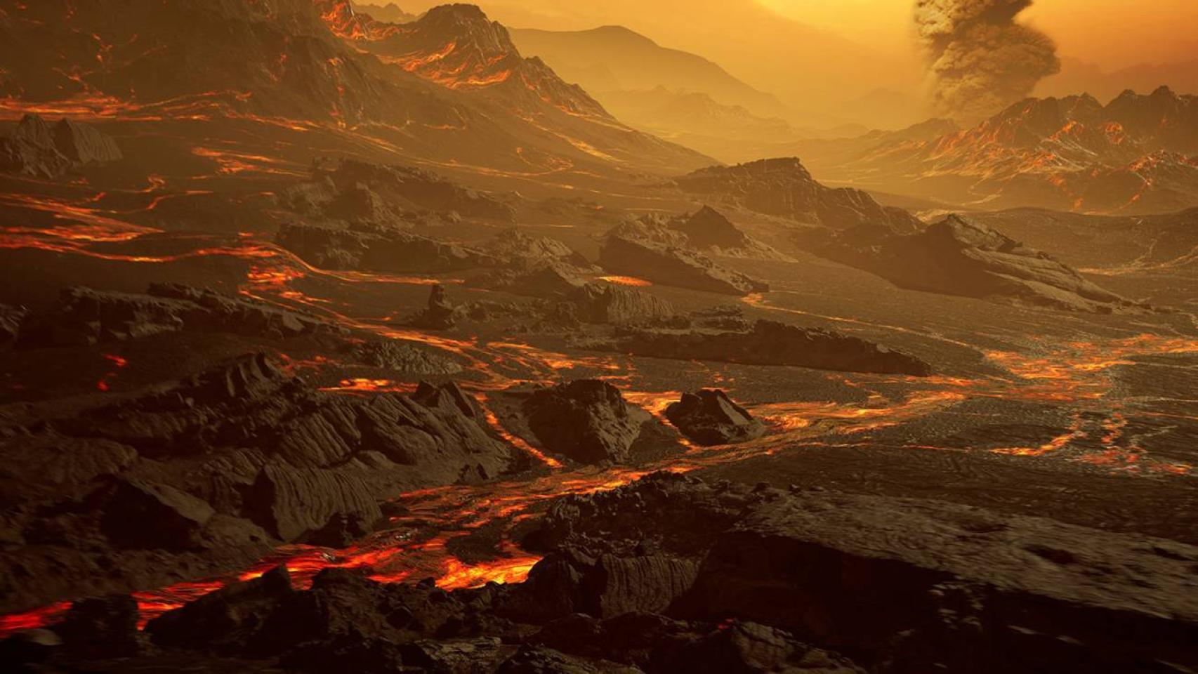 Recreación artística de la superficie del planeta Gliese 486b. / RenderArea