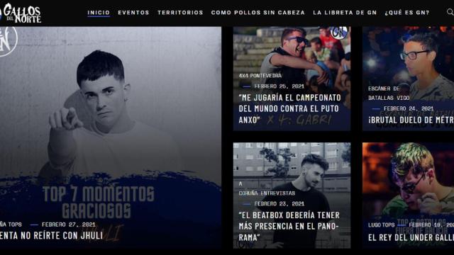 Portada de la web de freestyle gallego Gallos del Norte.
